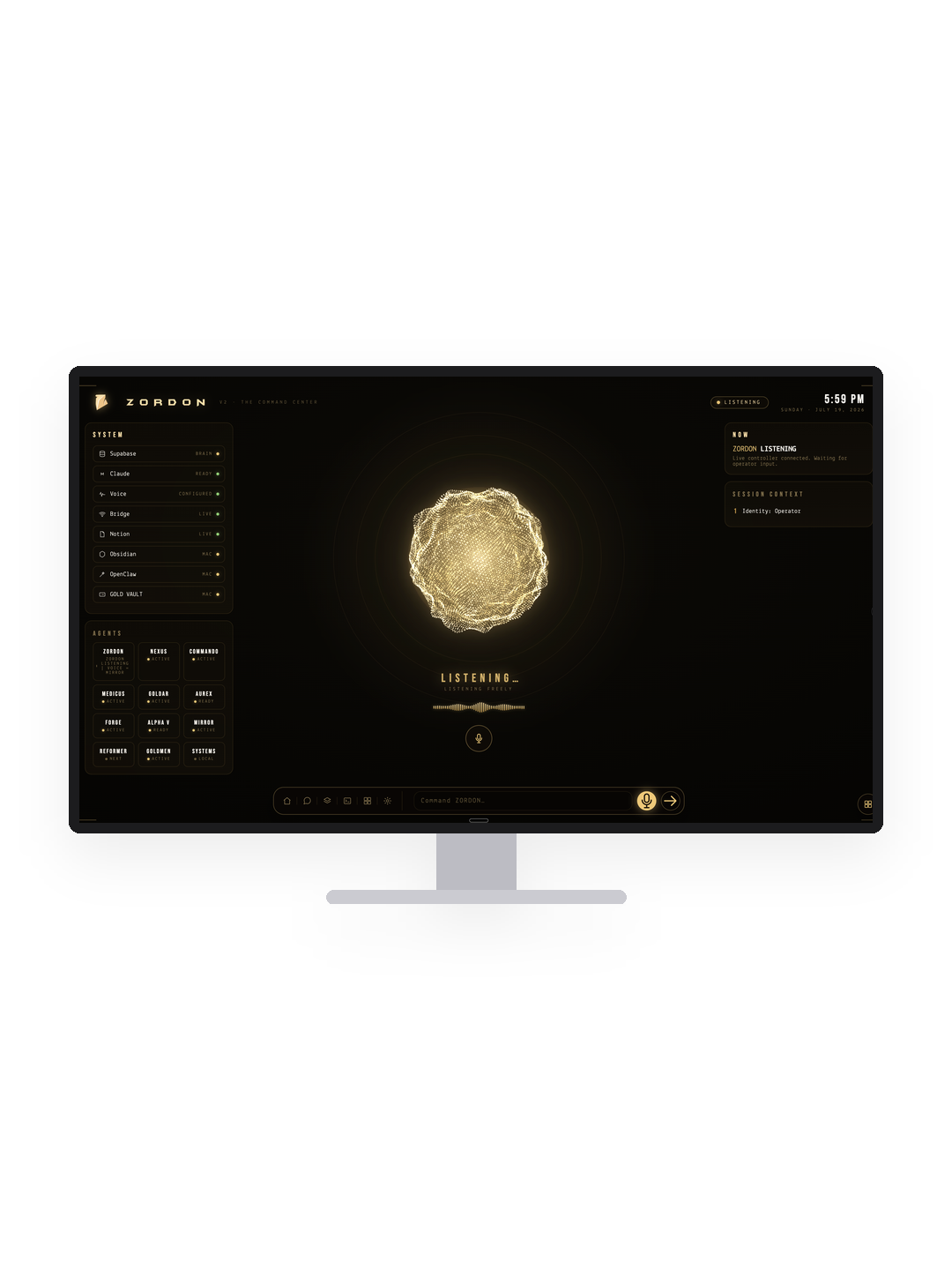 Zordon — AI command center